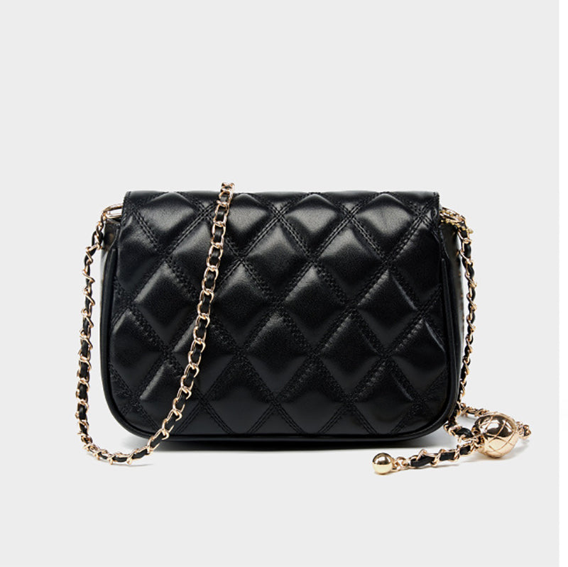 black_genuine_leather_quilted_chain_bags_flap_buckle_shoulder_bag_11