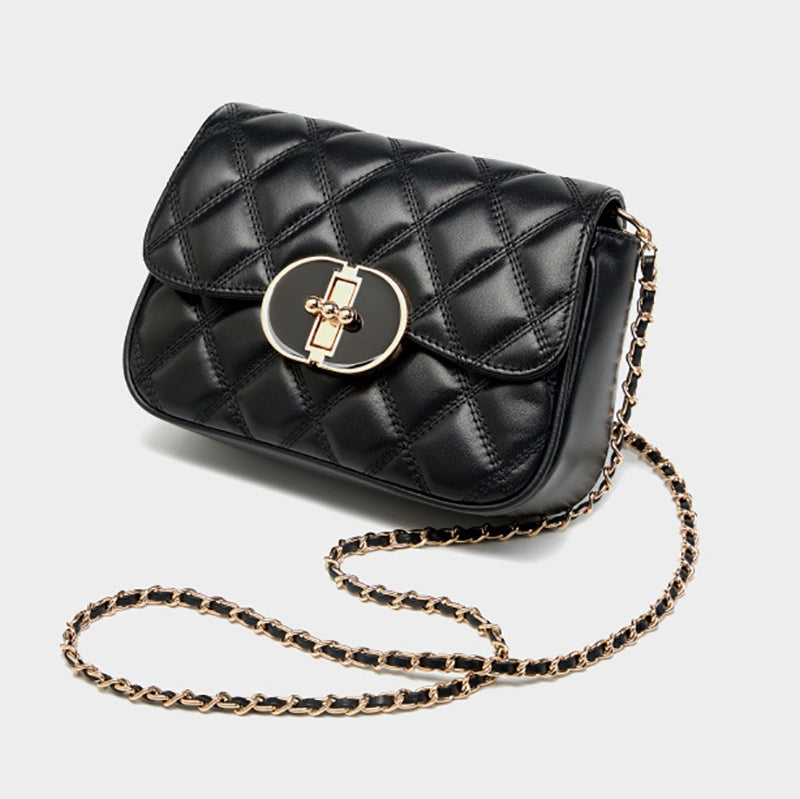 black_genuine_leather_quilted_chain_bags_flap_buckle_shoulder_bag_5