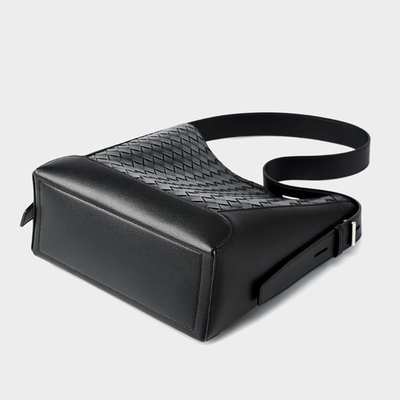 black_genuine_leather_woven_large_tote_bag_wide_strap_shoulder_bags_5