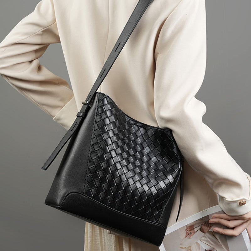 black_genuine_leather_woven_large_tote_bag_wide_strap_shoulder_bags_7