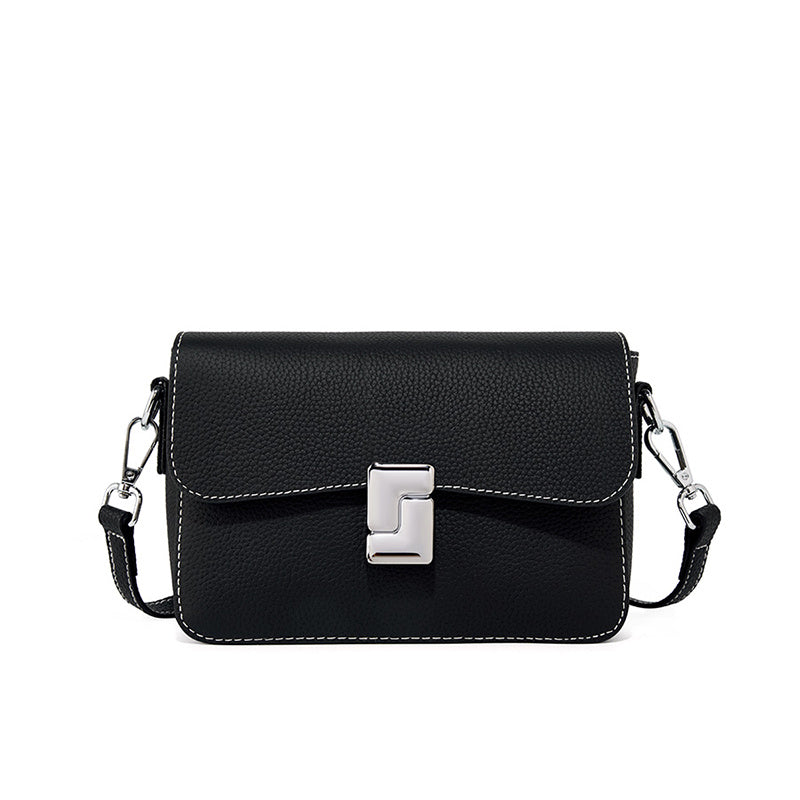 Leather Buckle Crossbody Bag Mini Handbag| PRUSES