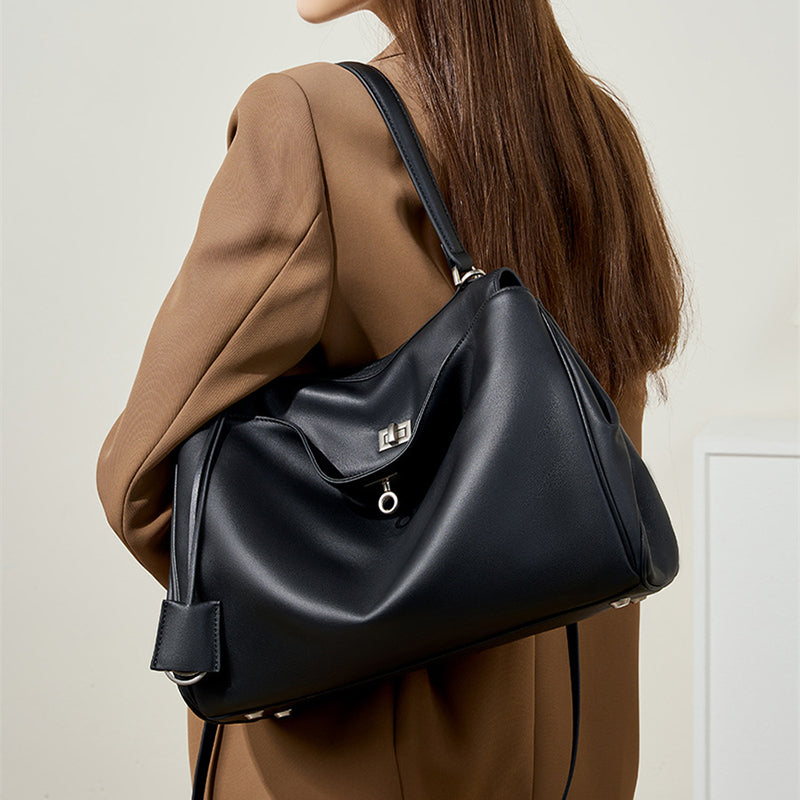 black_leather_large_tote_bag_top_handle_crossbody_bag_with_buckle_10