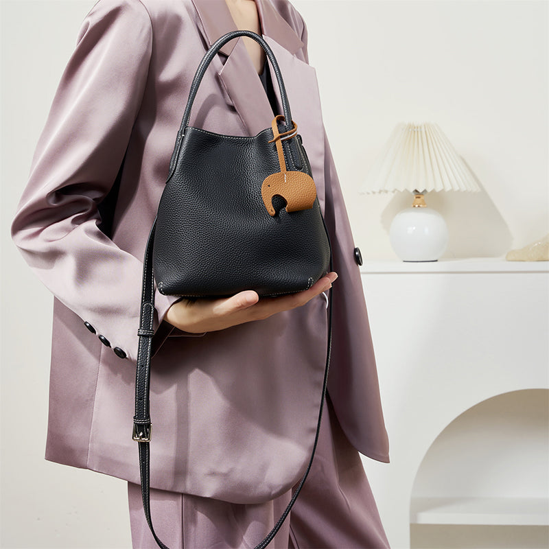 black_leather_litchi_grain_bucket_bags_mini_crossbody_bags_5