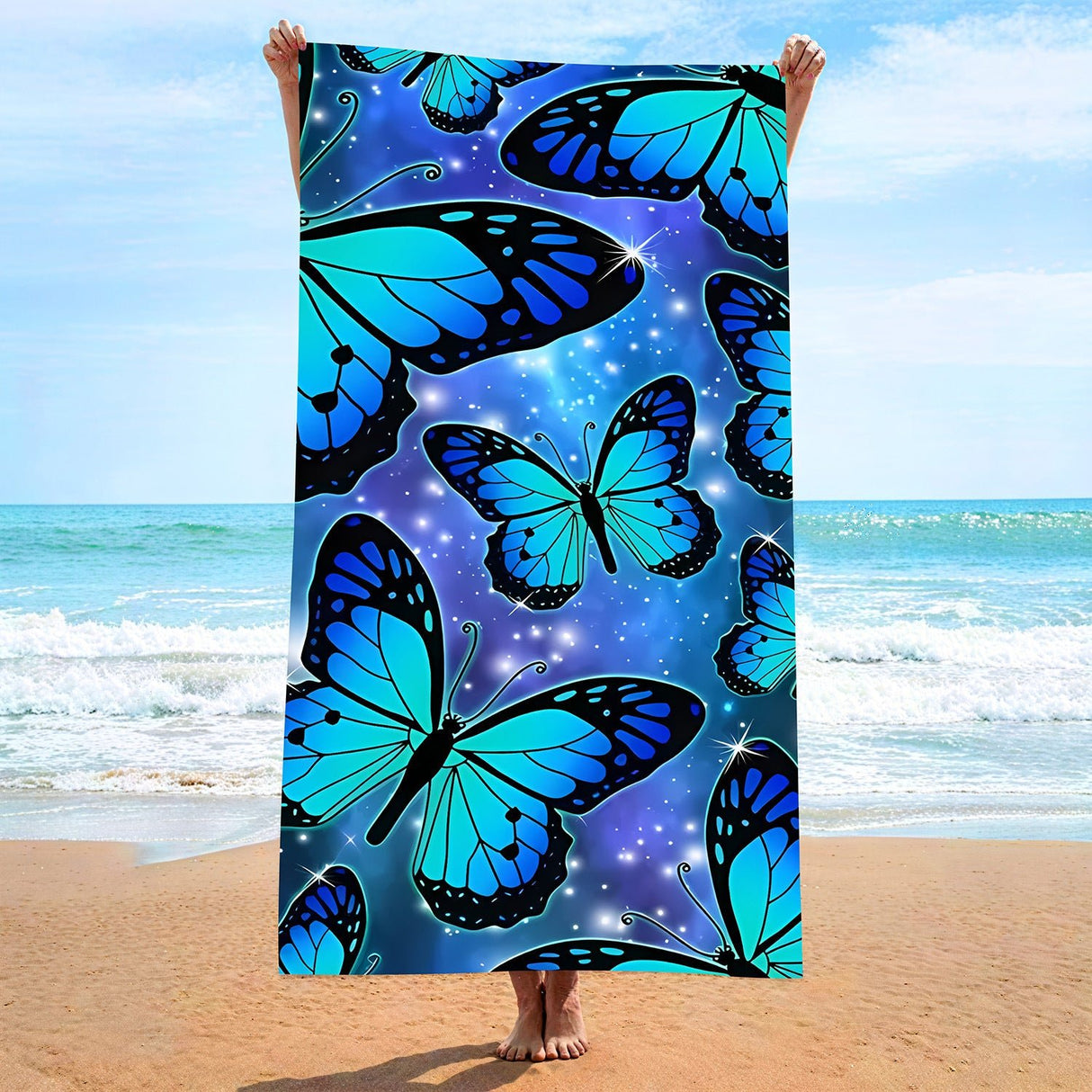 Blue Butterfly Beach Towel | PRUSES - PRUSES