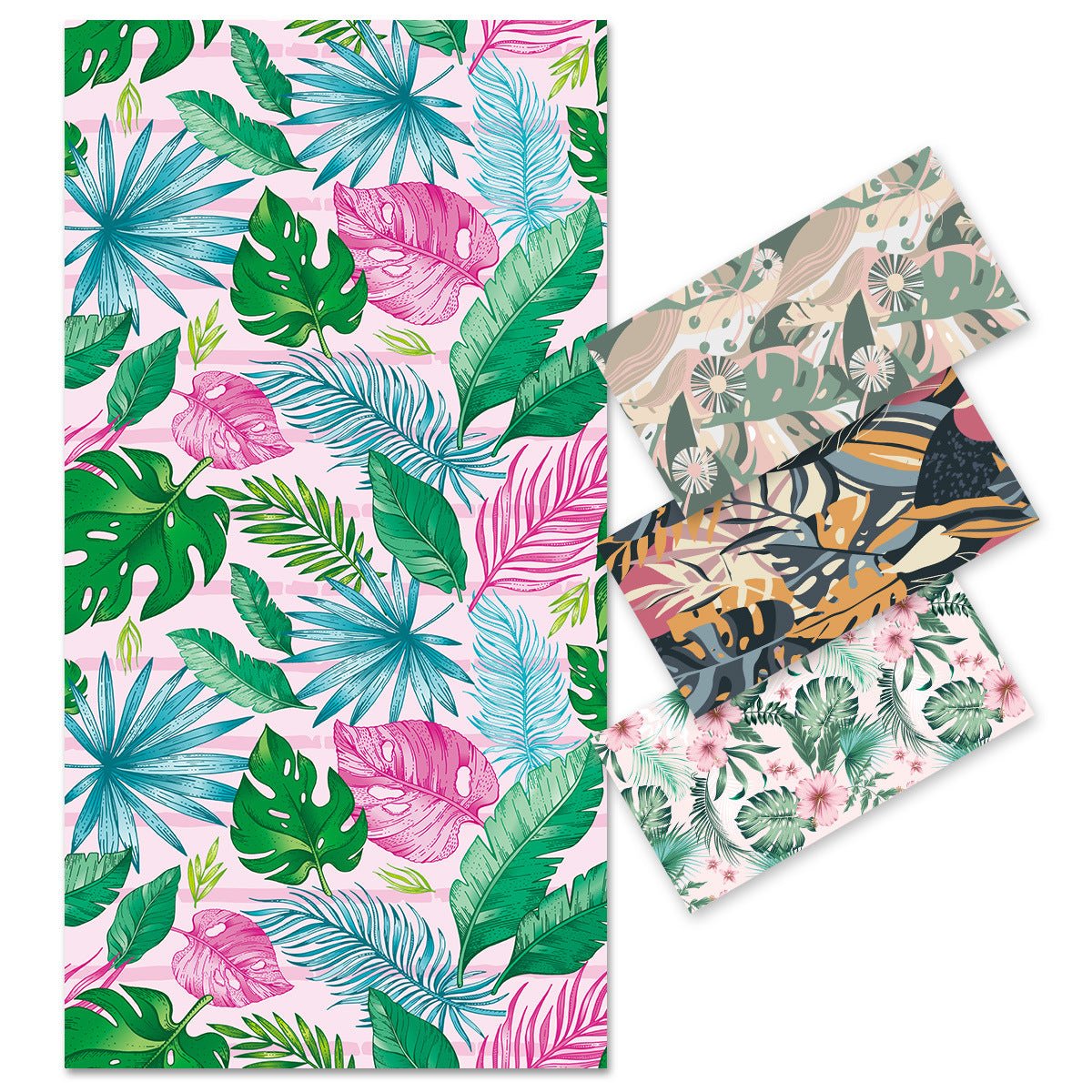 Botanical Leaf Double - Faced Fleece Beach Towel | PRUSES - PRUSES