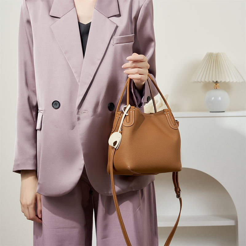 brown_leather_litchi_grain_bucket_bags_mini_crossbody_bags_3