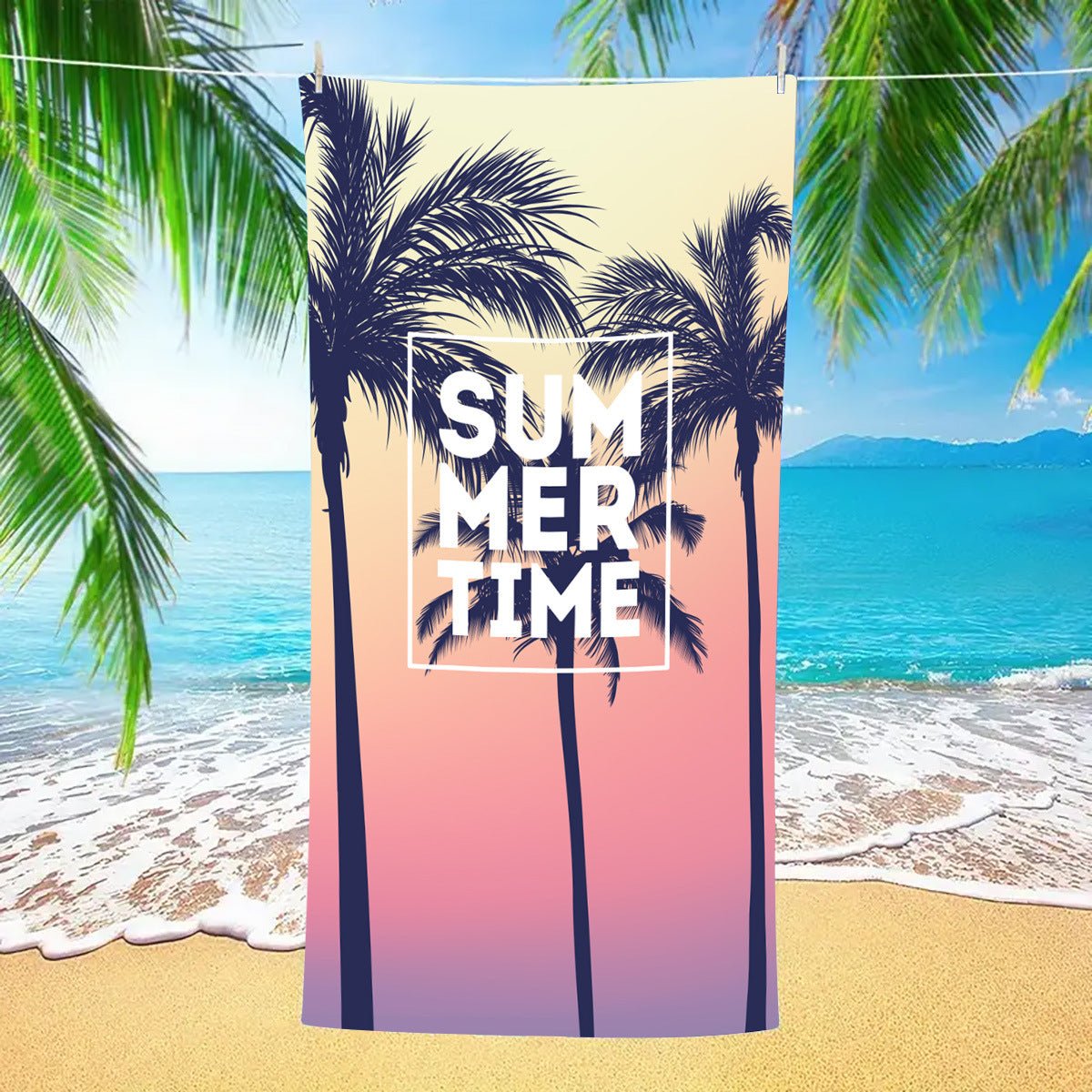 Coconut Tree Summer Print Beach Towel PRUSES - PRUSES