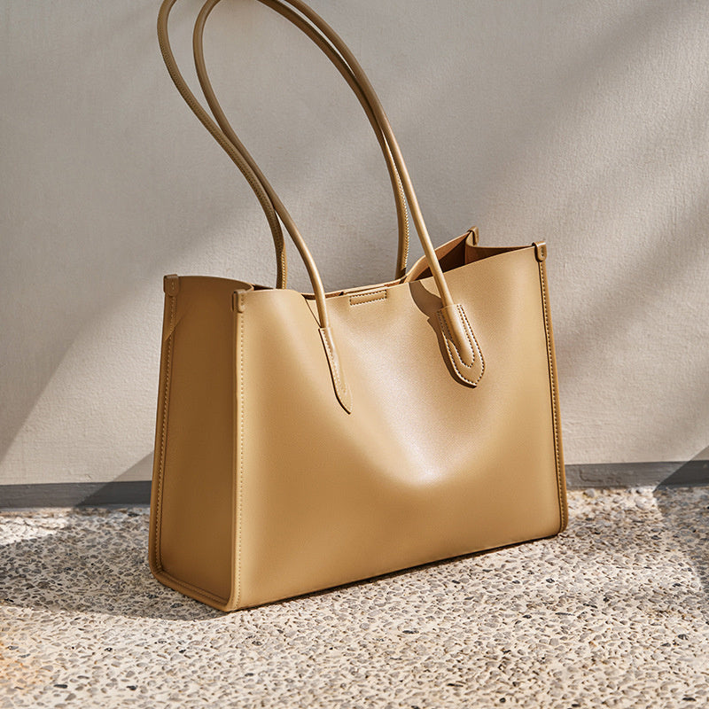 coffee_color_genuine_leather_square_large_tote_bag_women_s_shoulder_bags__2