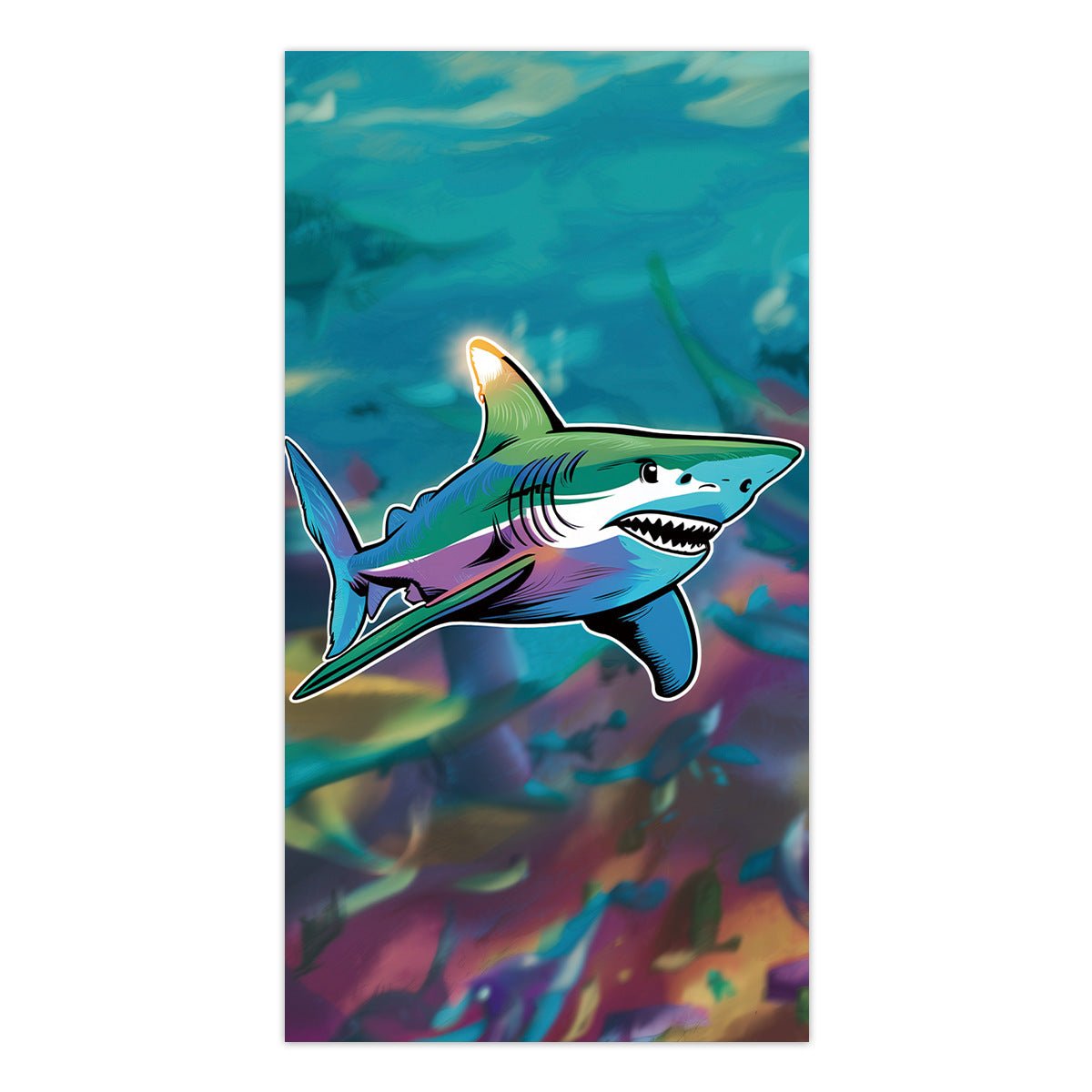 Colored Shark Double - Faced Fleece Beach Towel | PRUSES - PRUSES