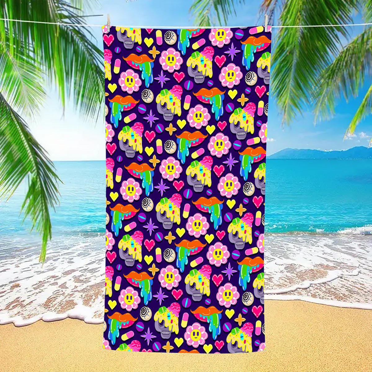 Colorful Flower Beach Towel | PRUSES - PRUSES