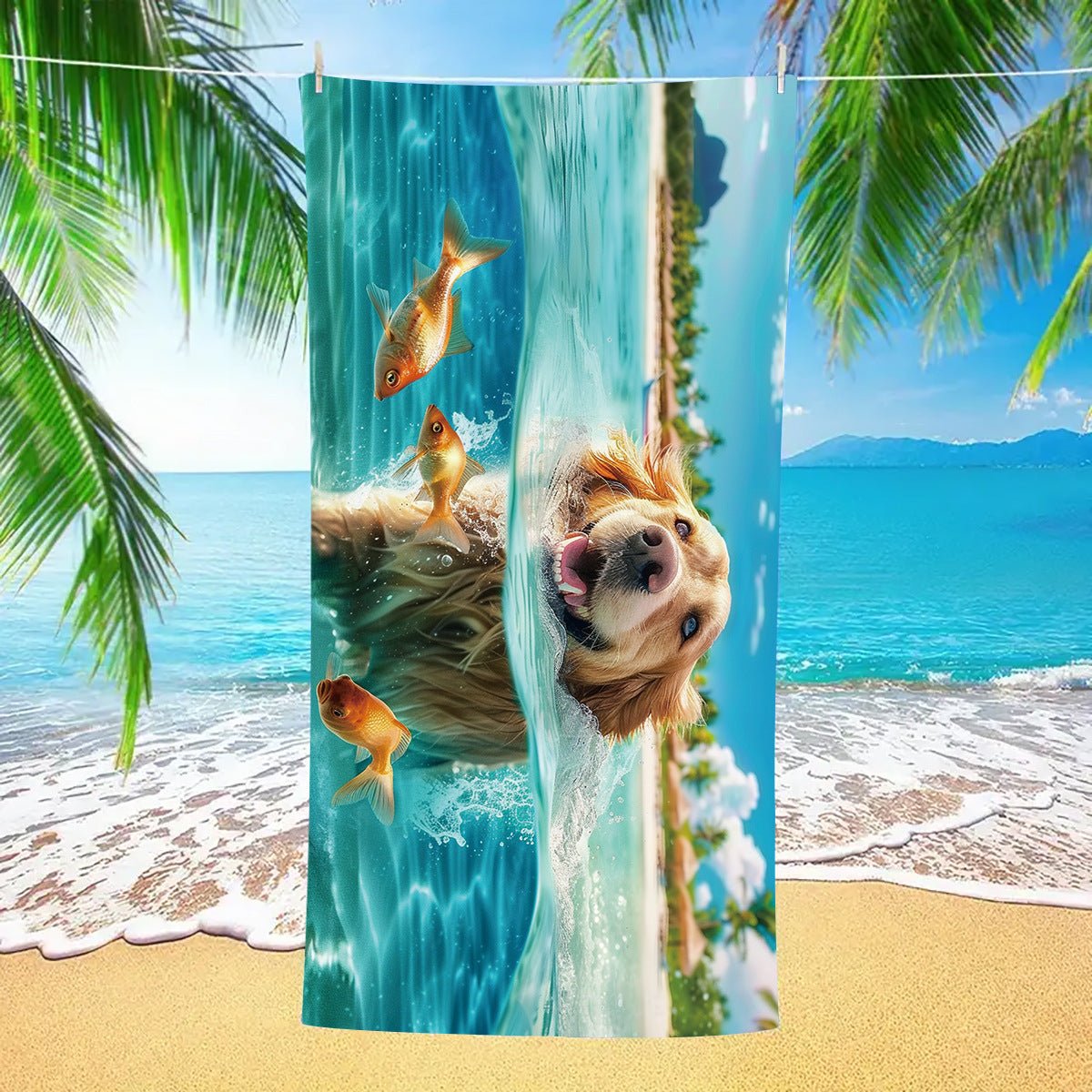Dog Pattern Double - Faced Fleece Beach Towel | PRUSES - PRUSES