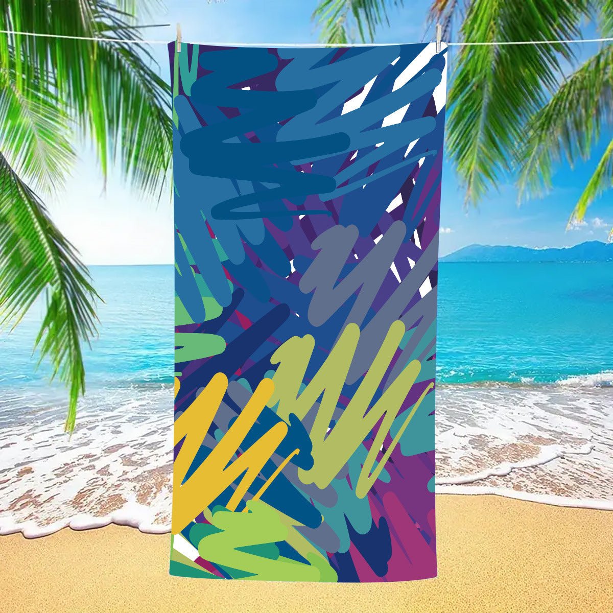 Doodle Art Double - Faced Fleece Beach Towel | PRUSES - PRUSES