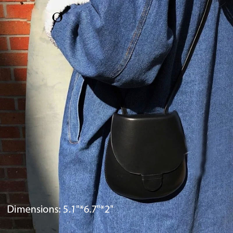 Black Flap Side Bags Vintage Crossbody Saddle Bags | PRUSES