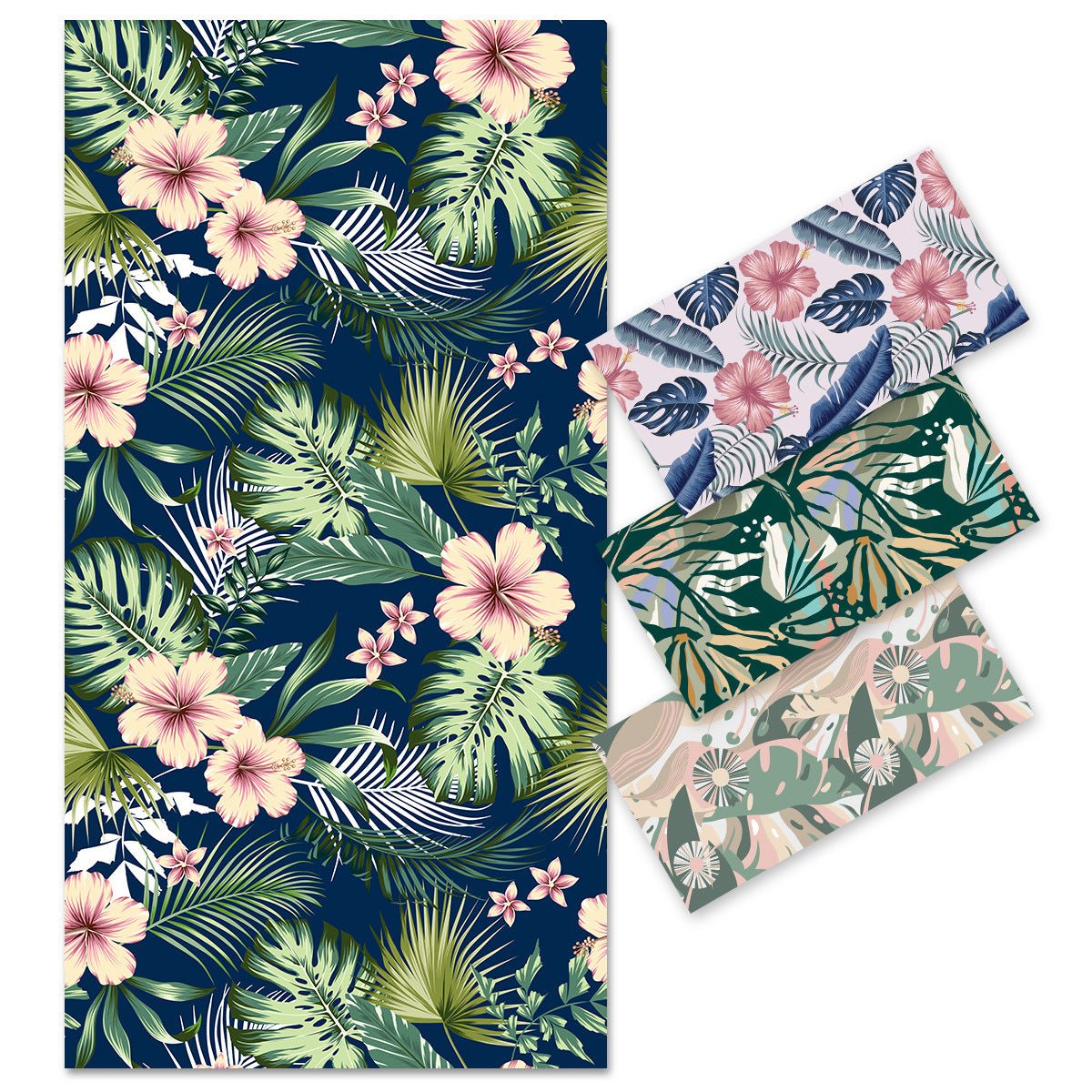 Floral Leaf Pattern Double - Faced Fleece Beach Towel | PRUSES - PRUSES