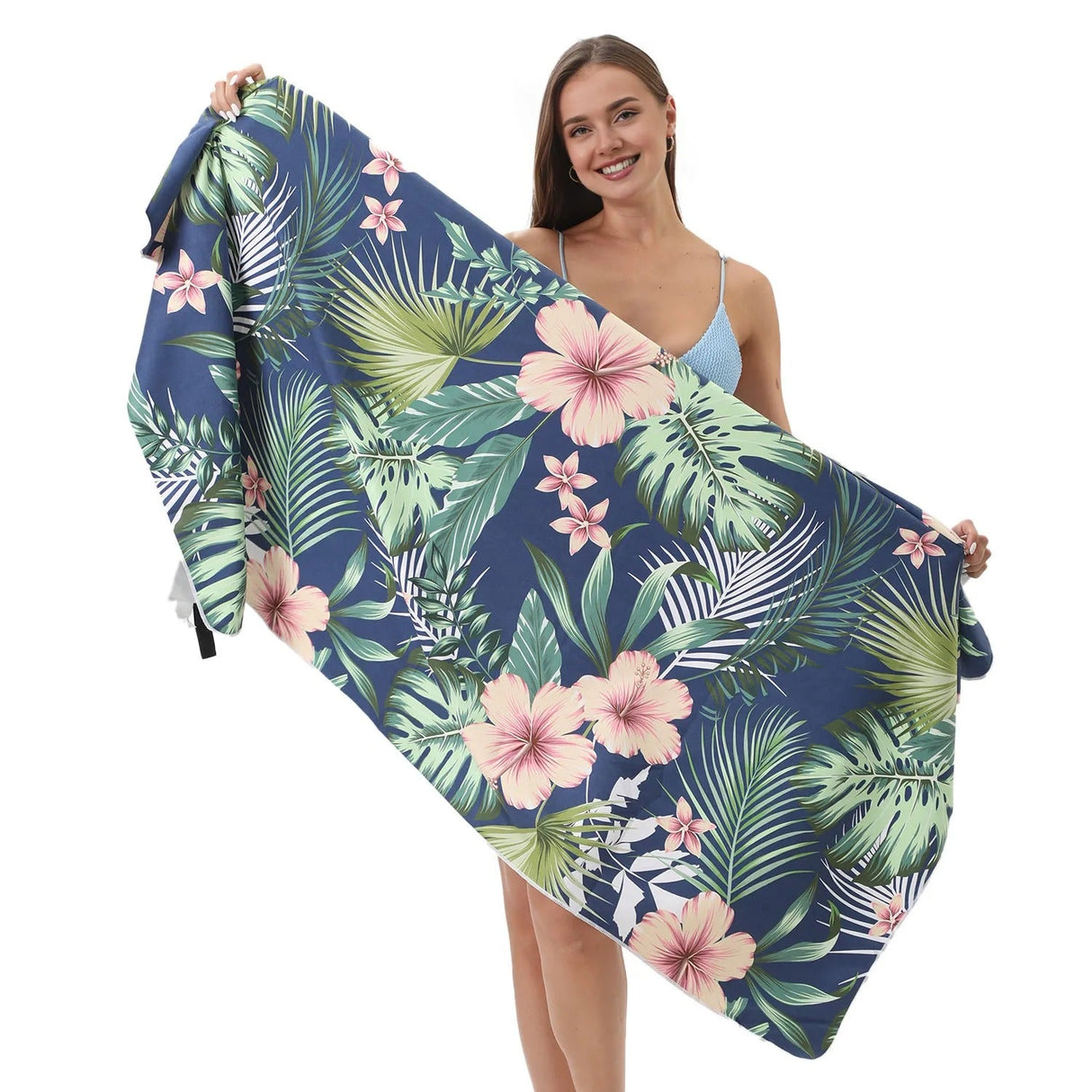 Floral Leaf Pattern Double - Faced Fleece Beach Towel | PRUSES - PRUSES