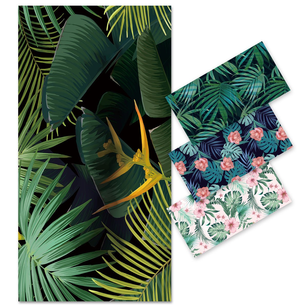 Forest Leaves Double - Faced Fleece Beach Towel | PRUSES - PRUSES