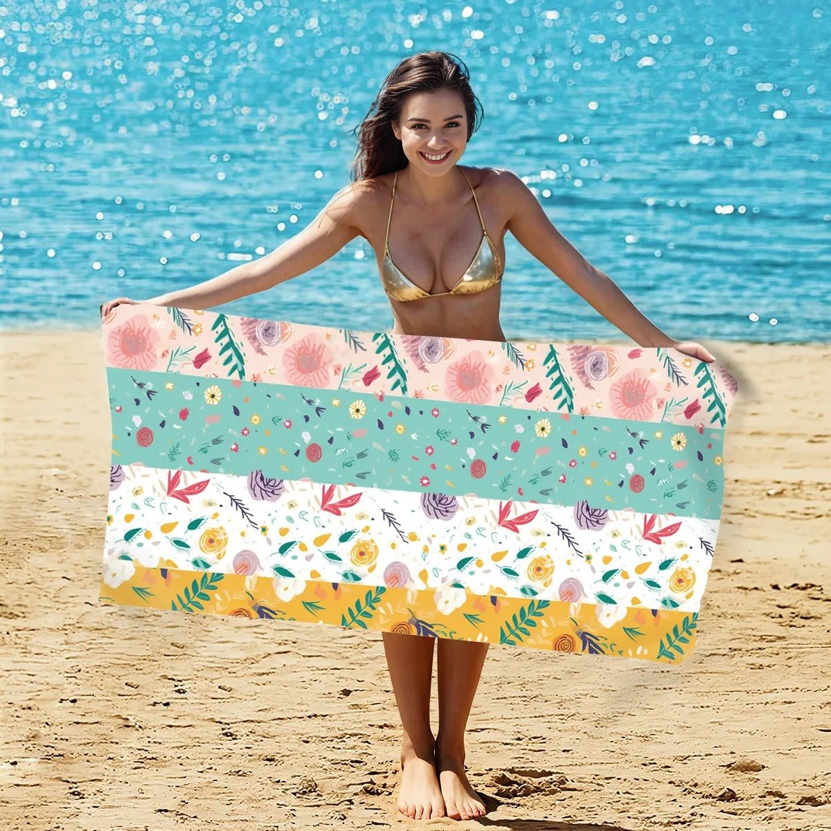 Fresh Flower Double - Faced Fleece Beach Towel | PRUSES - PRUSES