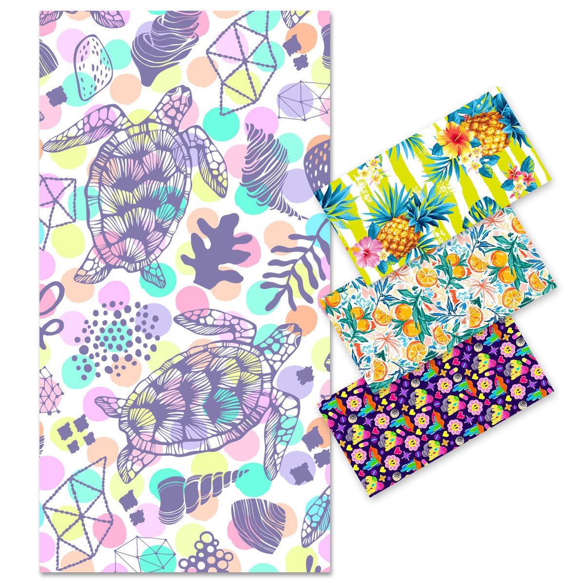Lilac Turtle Print Beach Towel | PRUSES - PRUSES