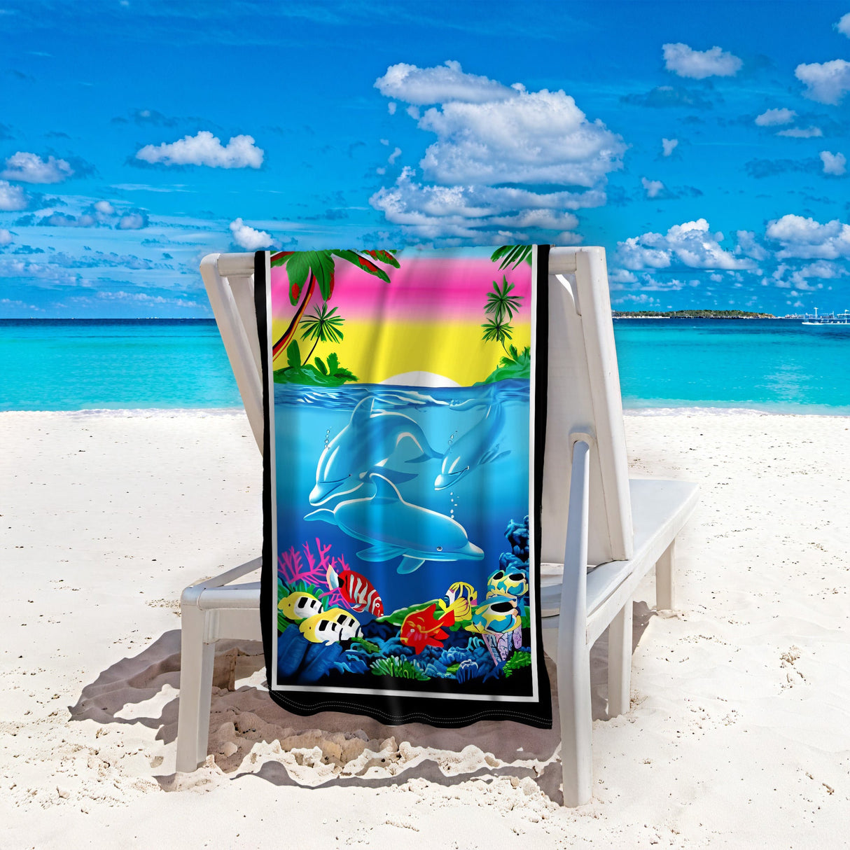 Ocean Dolphin Beach Towel | PRUSES - PRUSES