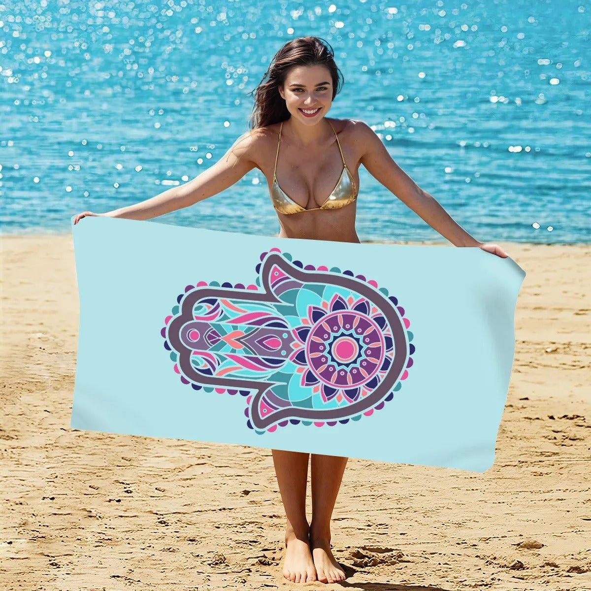 Palm Pattern Design Beach Towel | PRUSES - PRUSES