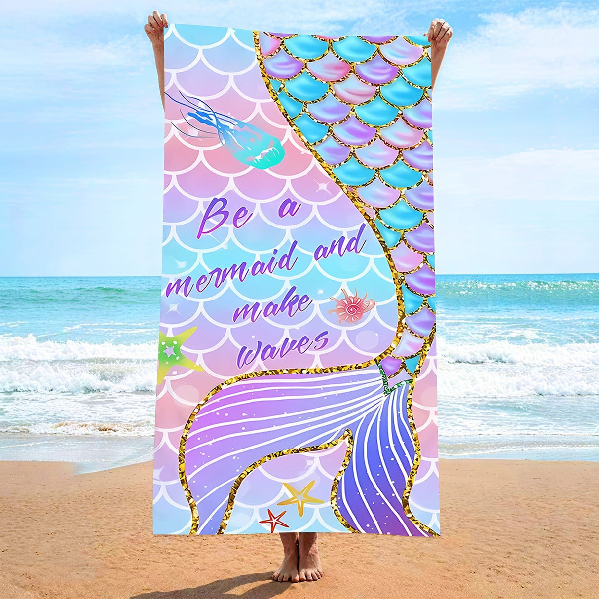 Personalized Mermaid Tail Beach Towel | PRUSES - PRUSES