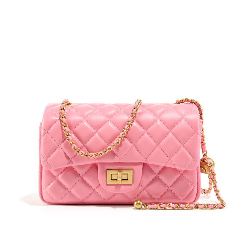 pink_leather_square_quilted_chain_bag_flap_crossbody_bags_for_women