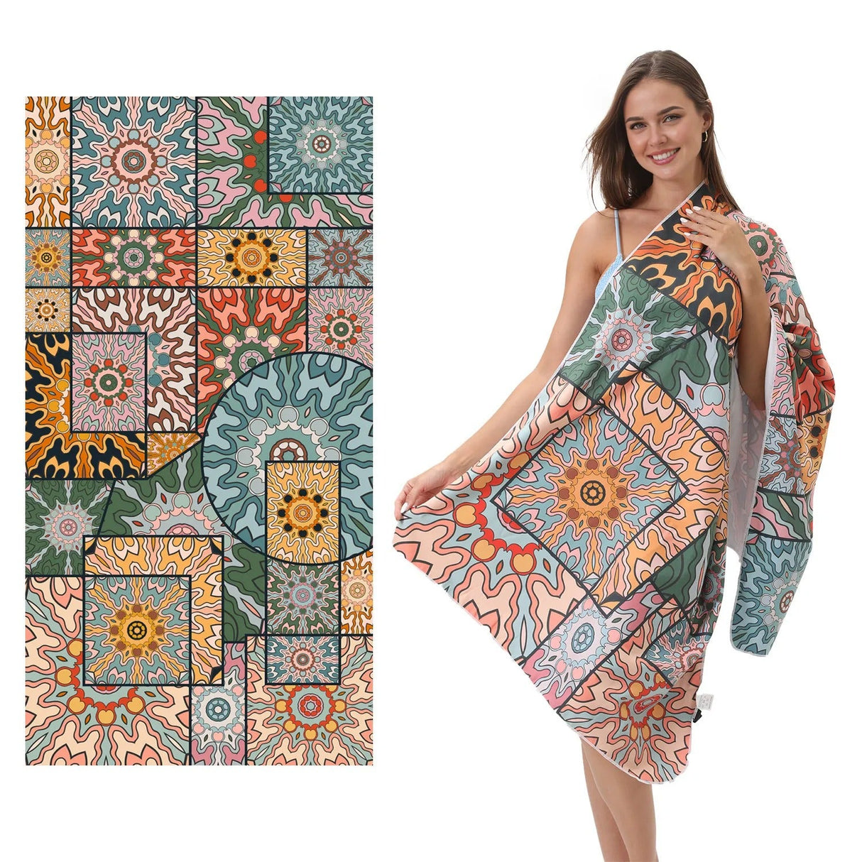 Retro Double - Faced Fleece Quick - Drying Beach Towel | PRUSES - PRUSES