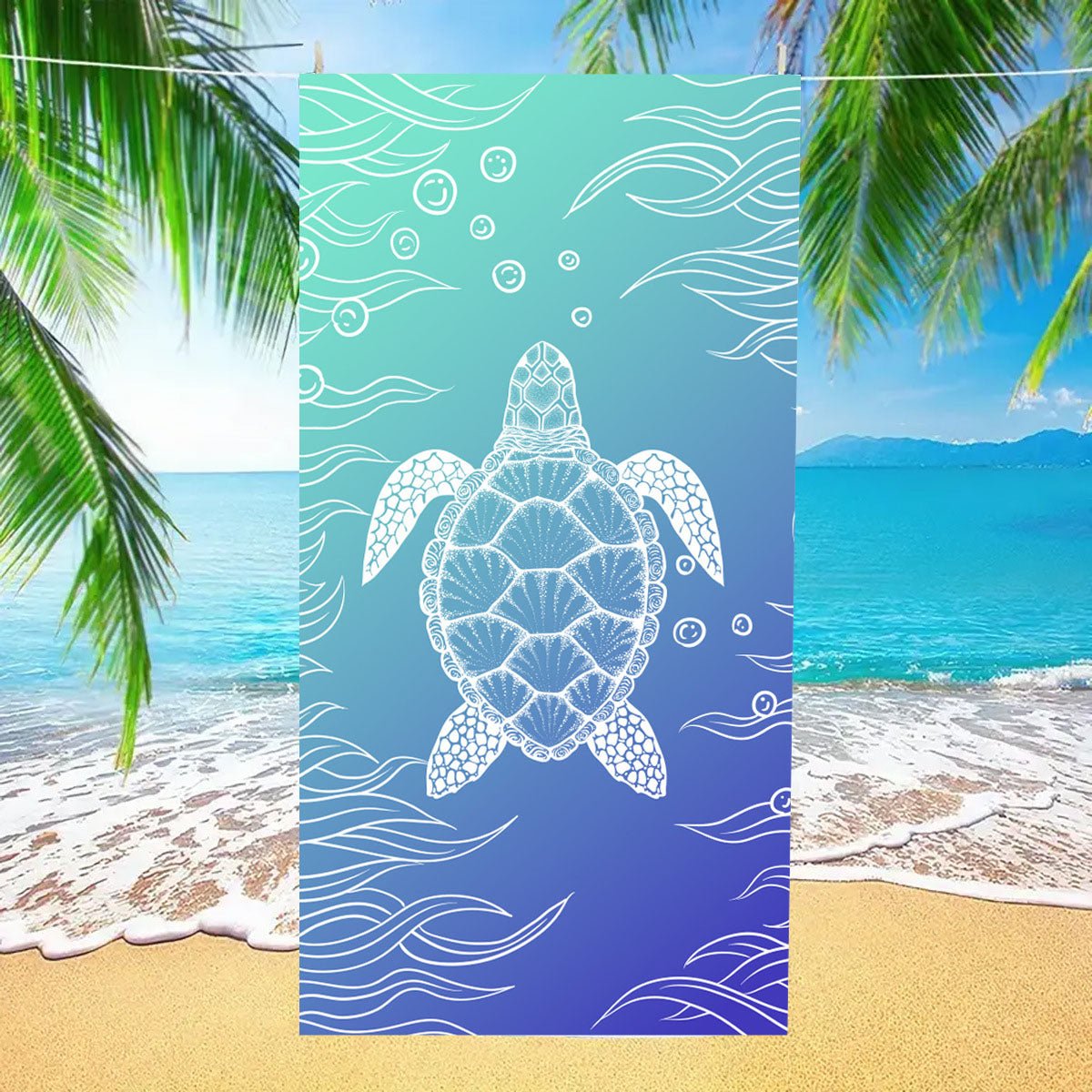 Sea Turtle Ocean Beach Microfiber Towel | PRUSES - PRUSES