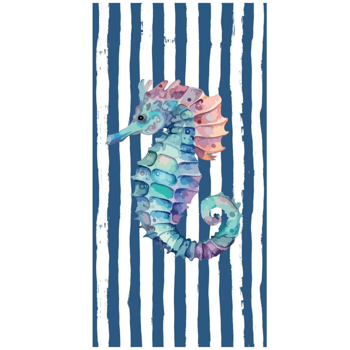 Seahorse Stripes Double - Faced Fleece Beach Towel | PRUSES - PRUSES