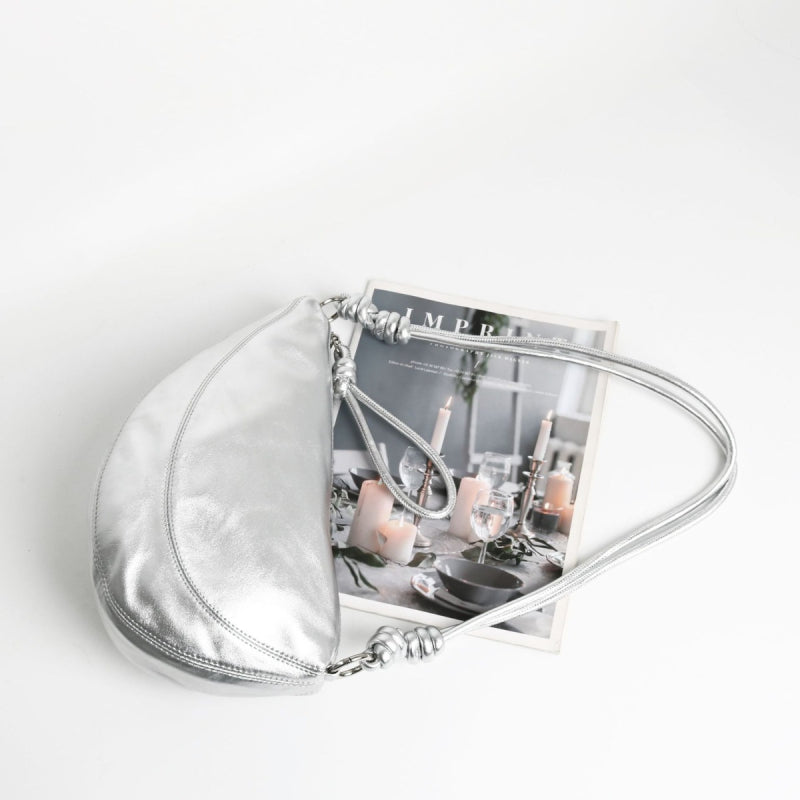 Silver_soft_leather_zipper_half-moon_shoulder_bag_vintage_hobo_bags