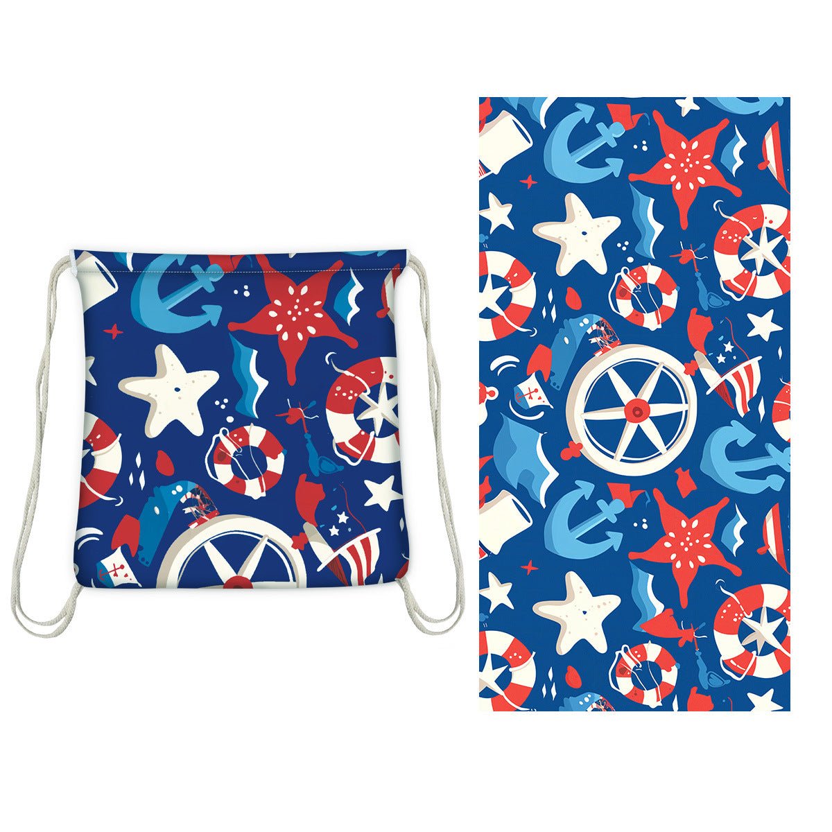 Star Anchor Drawstring Beach Towel | PRUSES - PRUSES