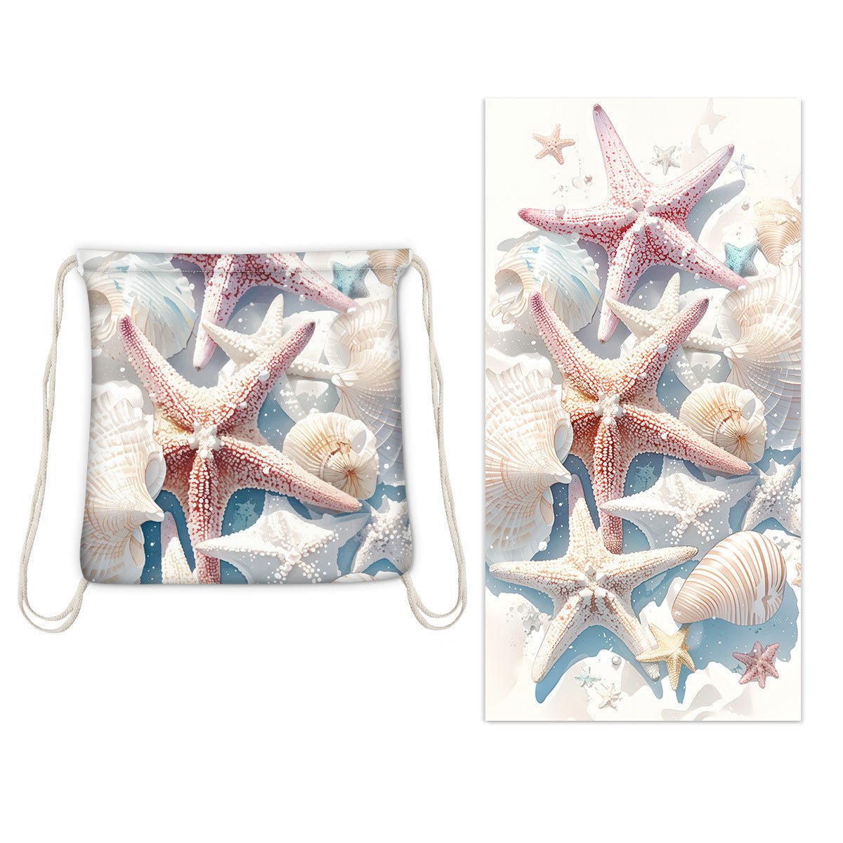 Starfish Shell Drawstring Beach Towel | PRUSES - PRUSES