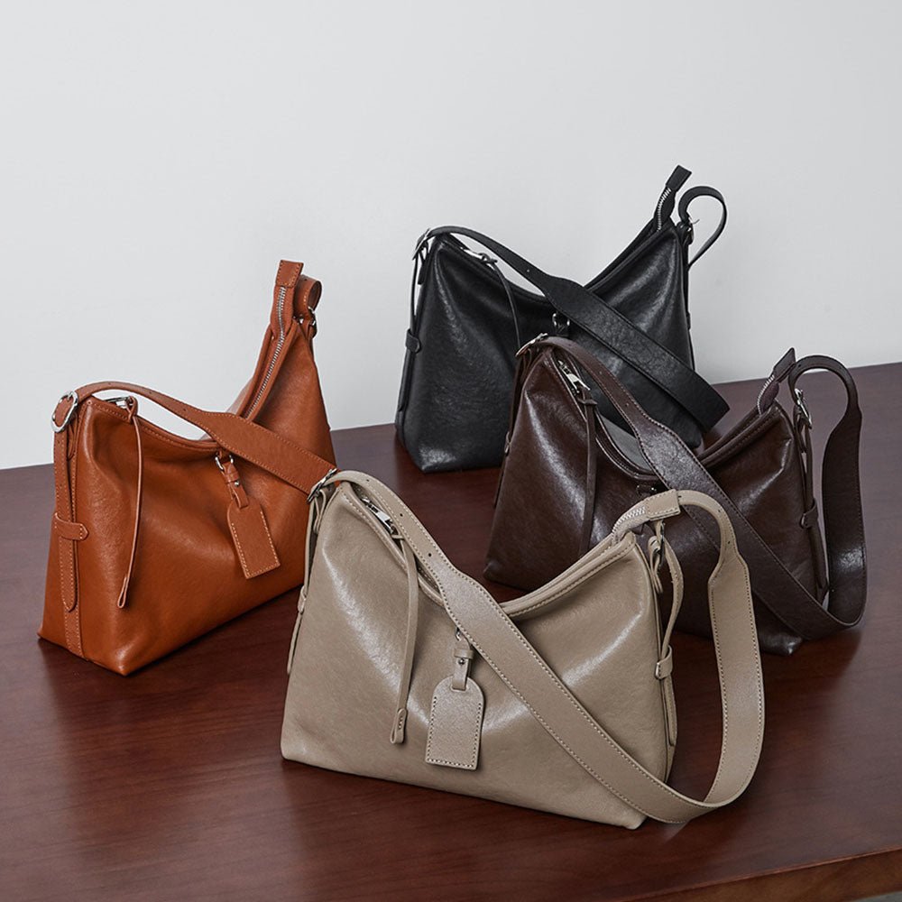 Women Brown Large Tote Bags Simple Crossbody Bags | PRUSES - PRUSES