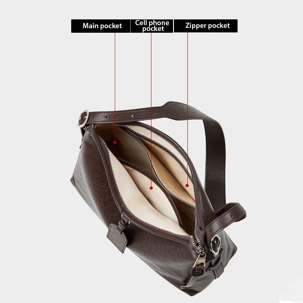 Women Brown Large Tote Bags Simple Crossbody Bags | PRUSES - PRUSES
