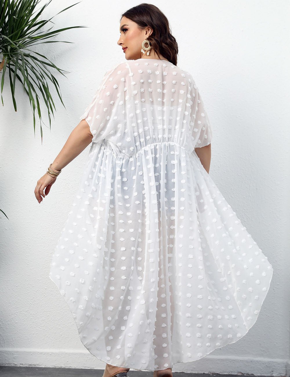 Women Plus Size 3D Polka Dot Chiffon Cover Up | PRUSES - PRUSES