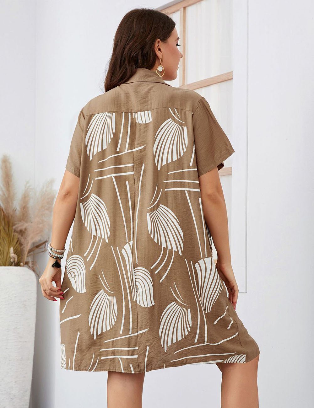 Women Plus Size Button - Down Loose - Fitting Long Shirt | PRUSES - PRUSES
