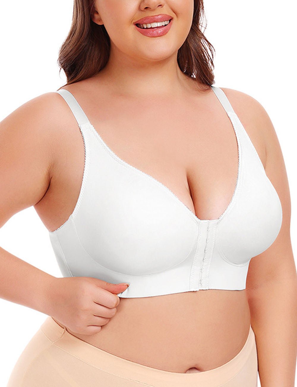 Women Plus Size Front clasp Wireless Posture Corrector Bra | PRUSES - PRUSES