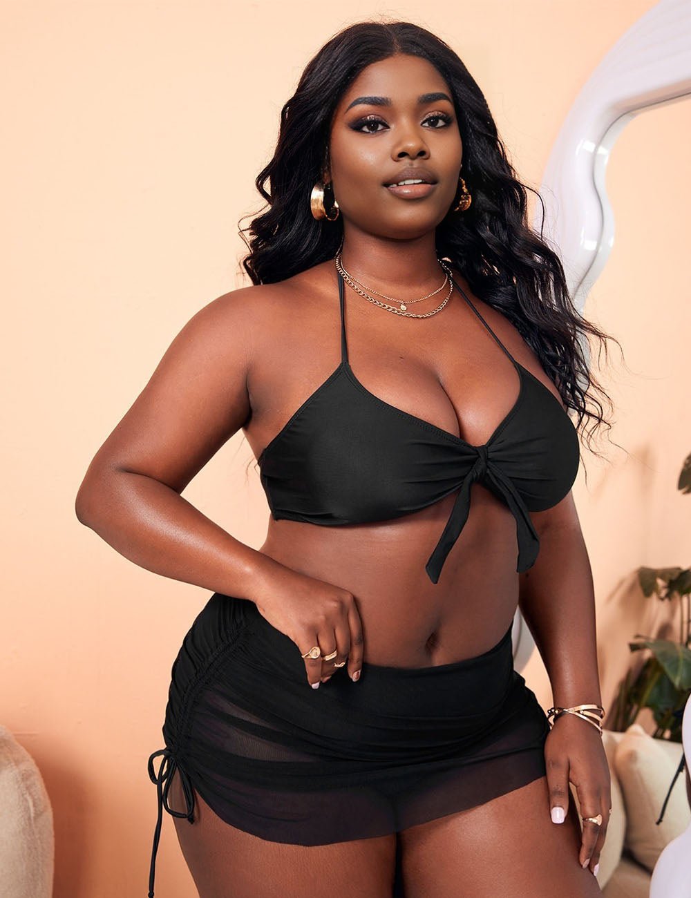 Women Plus Size Front Twist Bikini Three - Piece Set | PRUSES - PRUSES