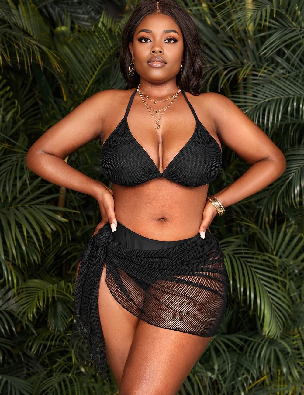 Women Plus Size Halter Triangle 3 Bikini Set | PRUSES - PRUSES