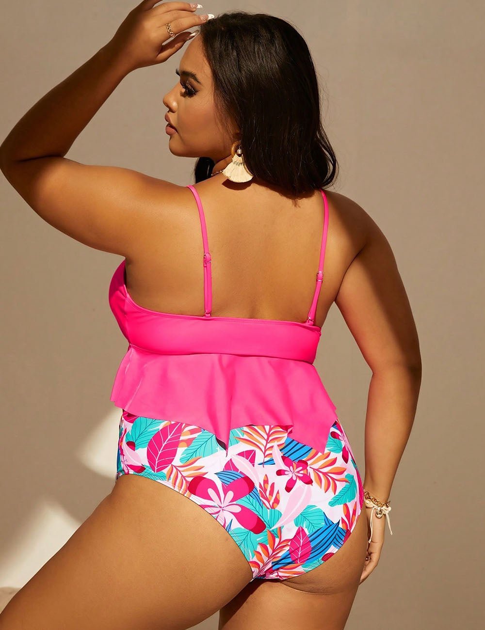 Women Plus Size Hollow Ruffled Tankini | PRUSES - PRUSES