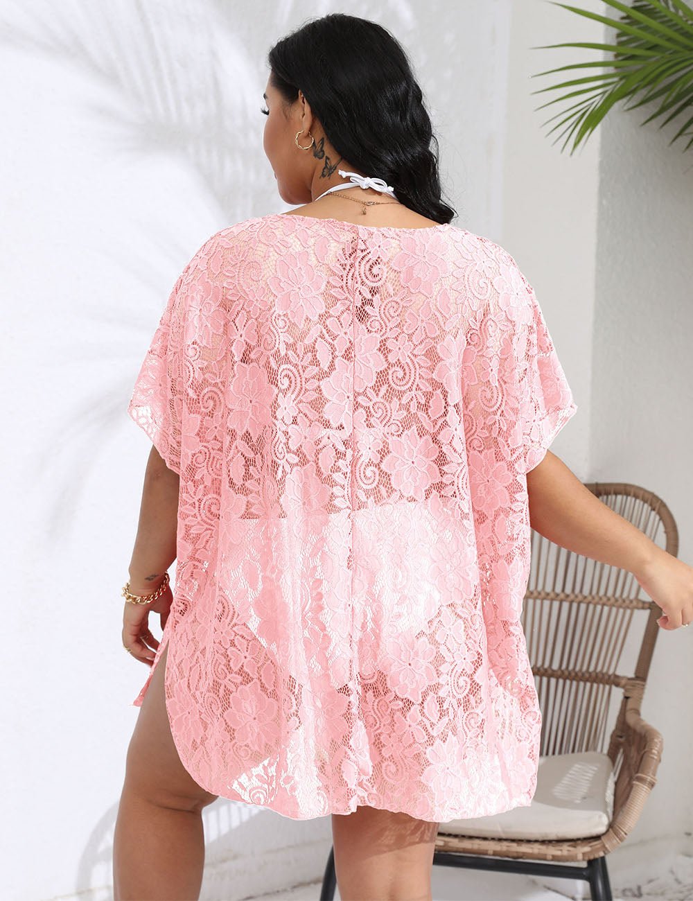 Women Plus Size Lace Bikini Cover Up - PRUSES