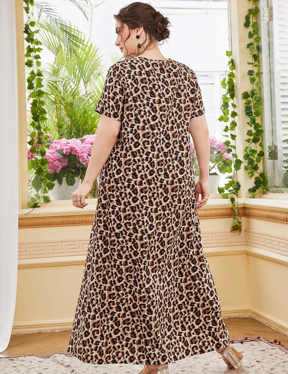 Women Plus Size Leopard Print Maxi Dress | PRUSES - PRUSES