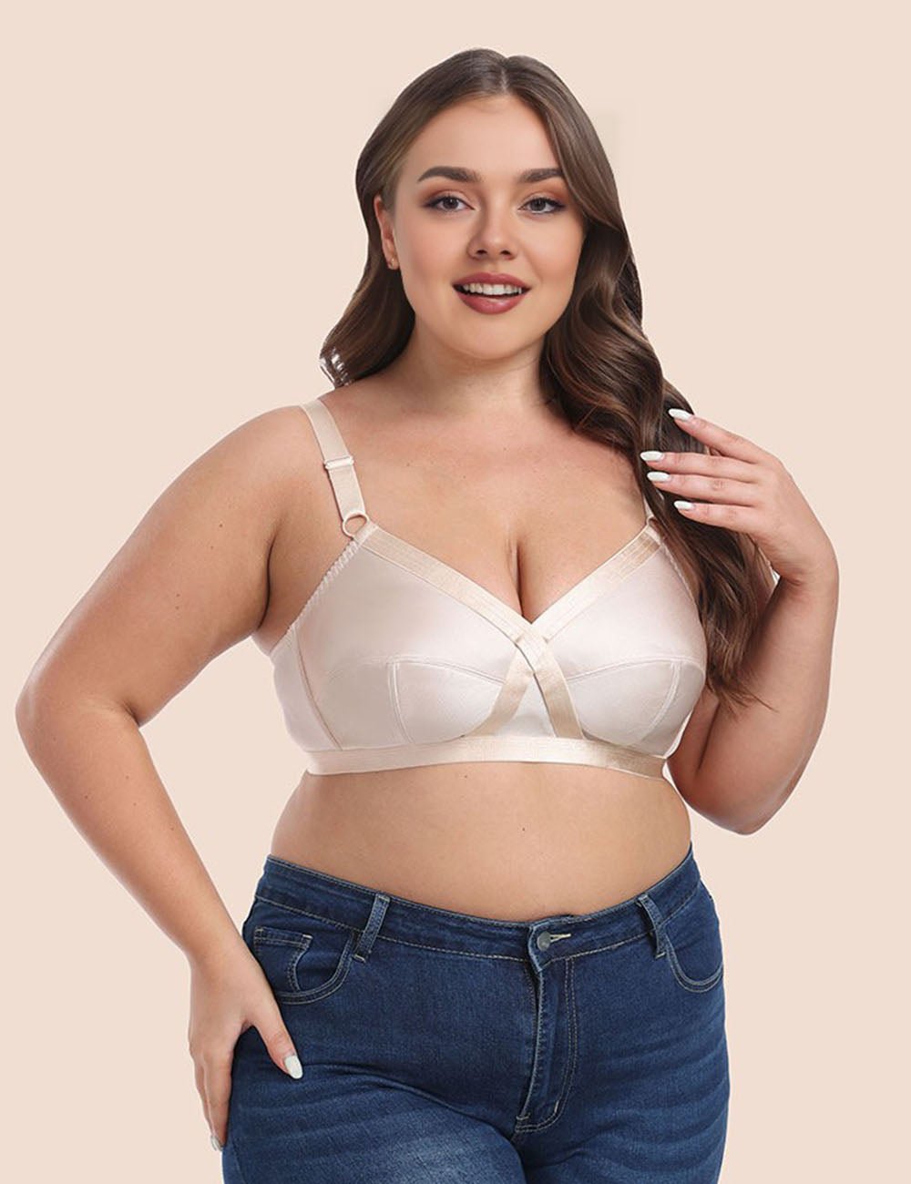 Women Plus Size Non - Padded Satin Bra | PRUSES - PRUSES