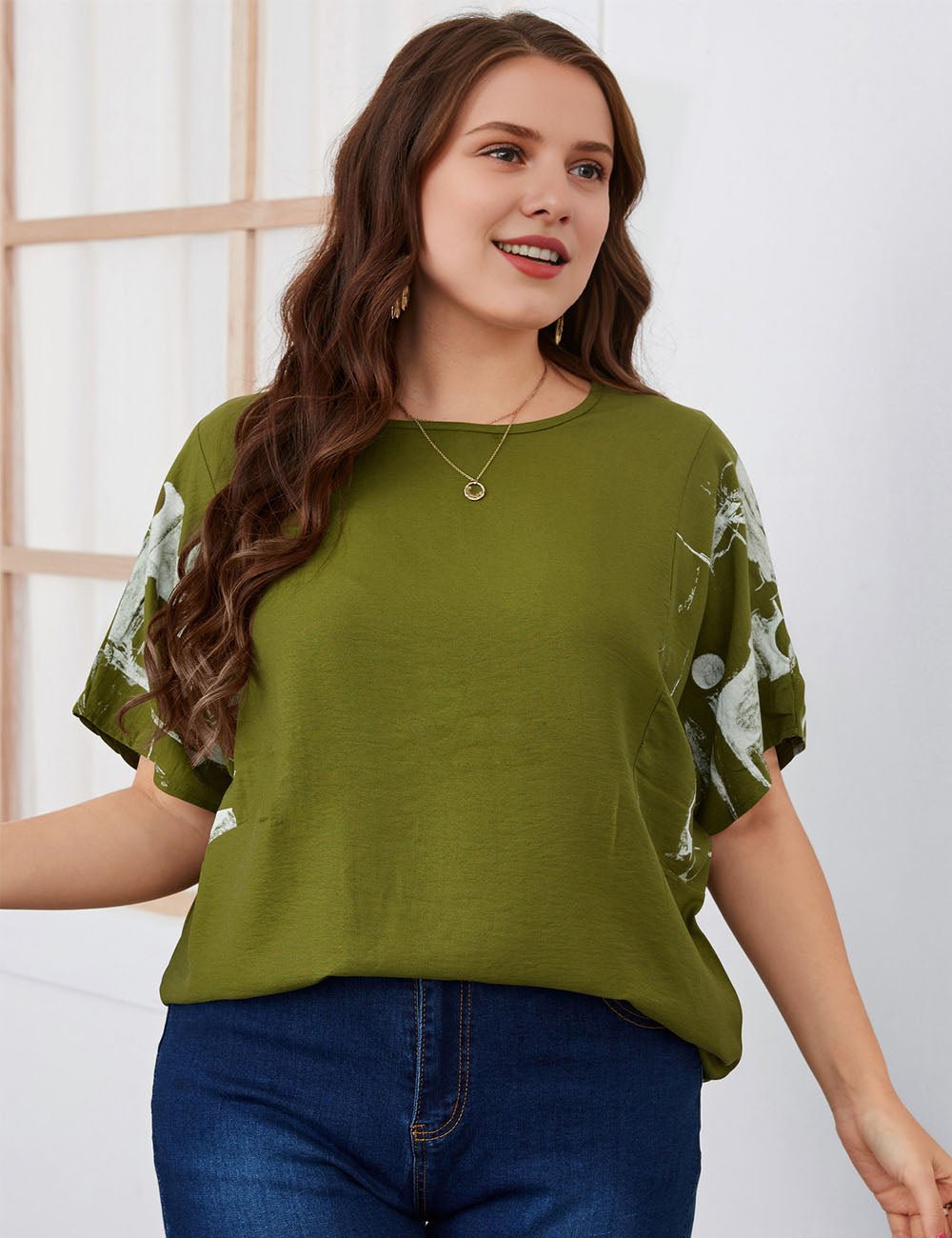 Women Plus Size Oversized Batwing Sleeve Blouse | PRUSES - PRUSES