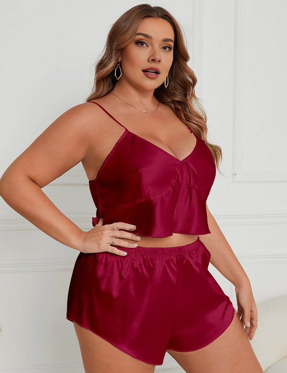 Women Plus Size Satin Cami Pajamas | PRUSES - PRUSES