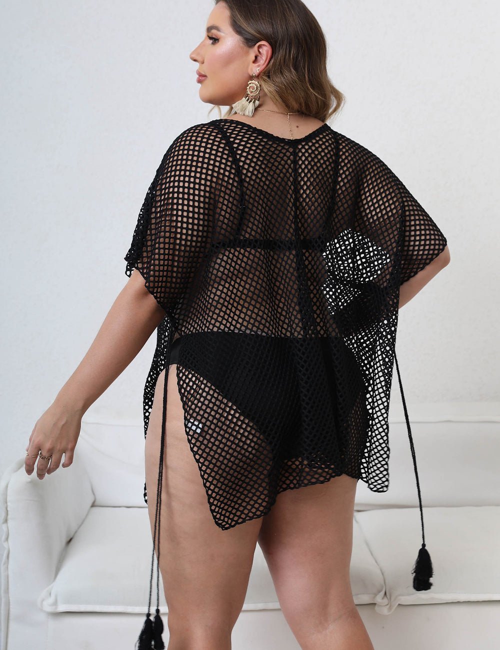 Women Plus Size Sheer Mesh Swimsuit Cover - ups | PRUSES - PRUSES
