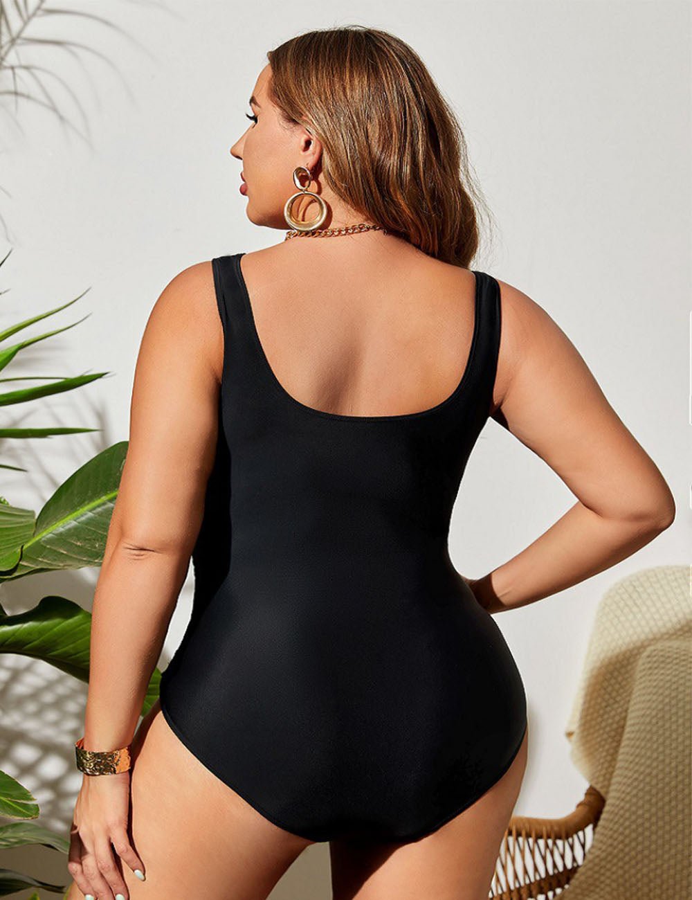 Women Plus Size Striped High Elastic One Piece Swimsuit | PRUSES - PRUSES