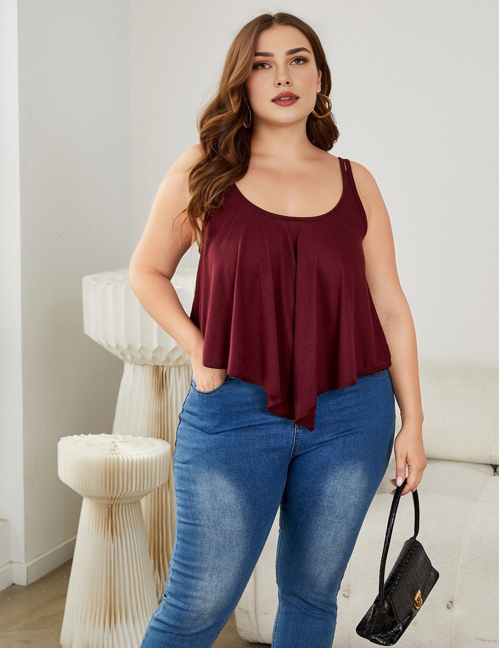 Women Plus Size Tank Tops Sleeveless Tunic Loose Shirt | PRUSES - PRUSES