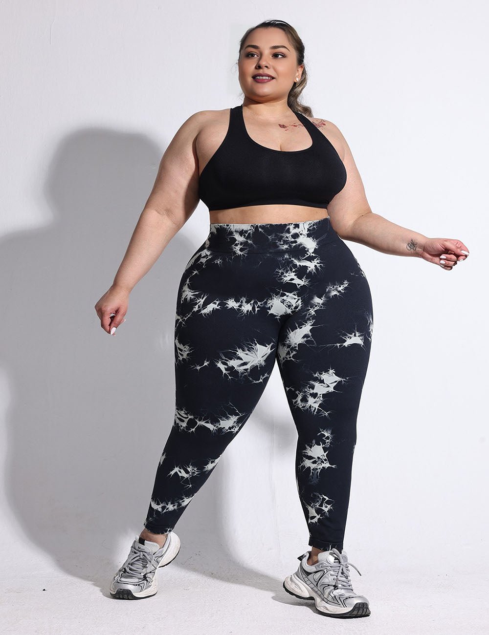 Women Plus Size Tie Dye Peach Hip High Waist Yoga Pants | PRUSES - PRUSES