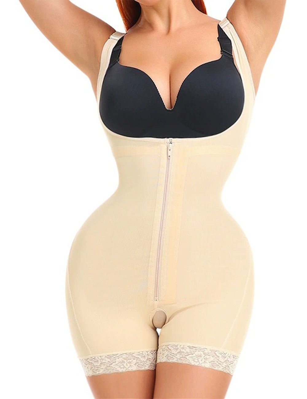 Women Plus Size Tummy Control Shapewear with Zipper - PRUSES